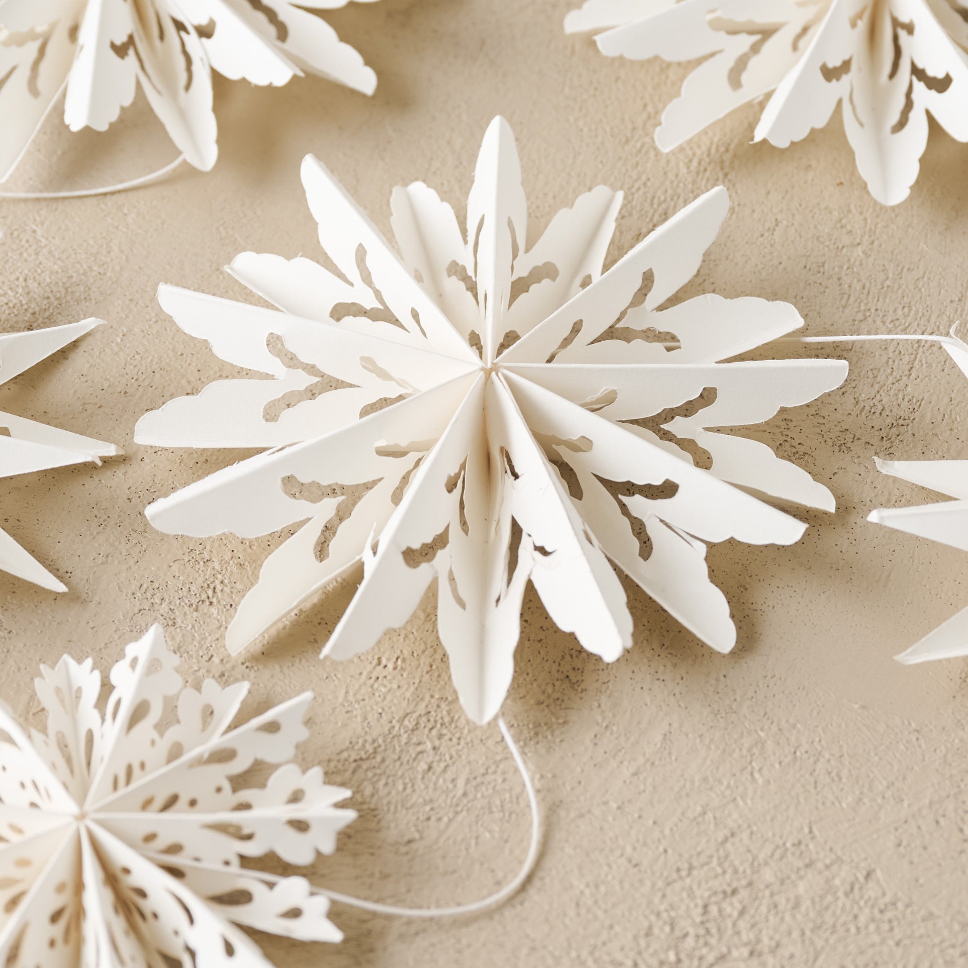 Whimsical Snowflake Garland up close
