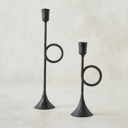 Black Antique Inspired Trumpet Taperholders