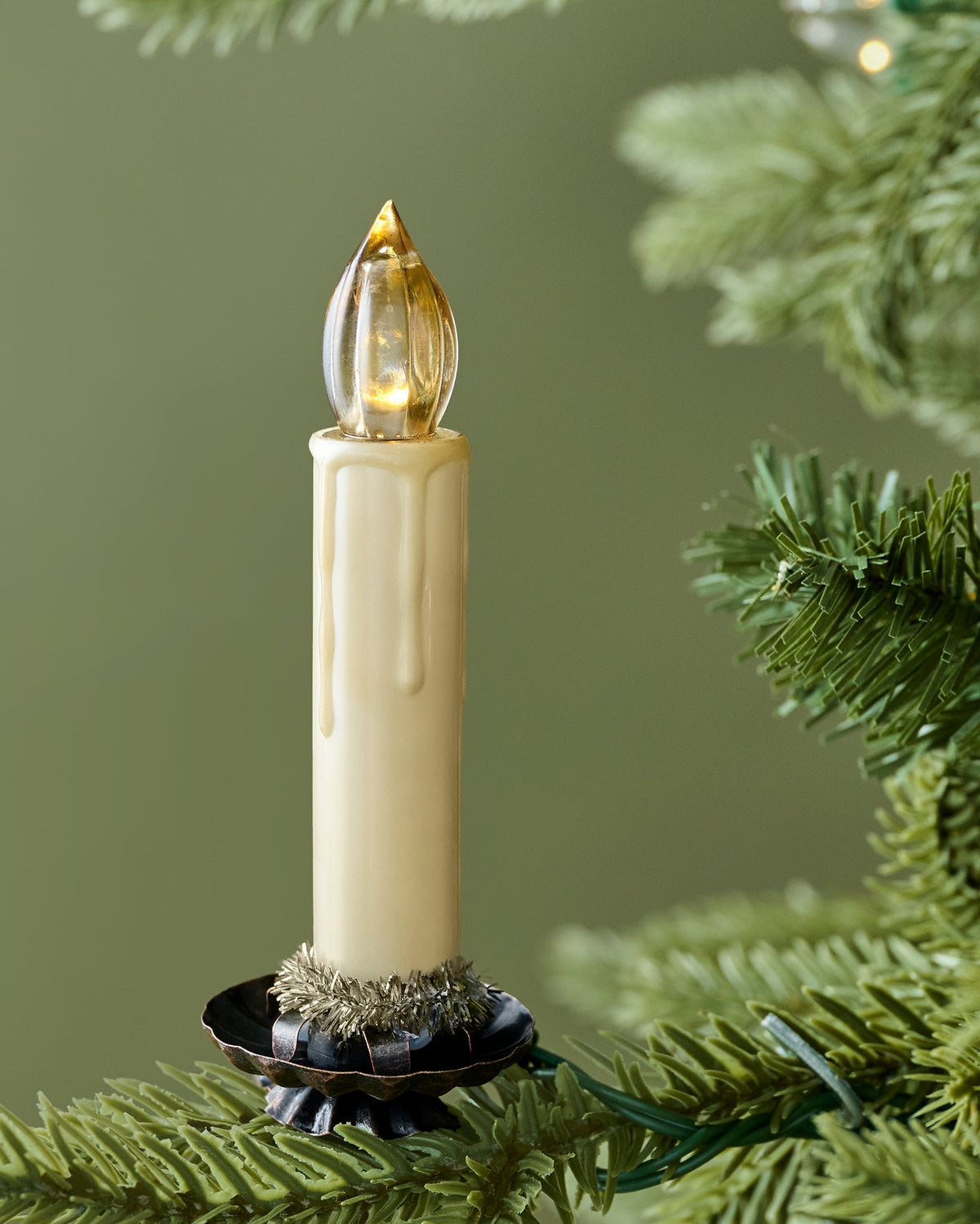 Vintage-Inspired LED Light Candle Clip Ornament, Set of 6