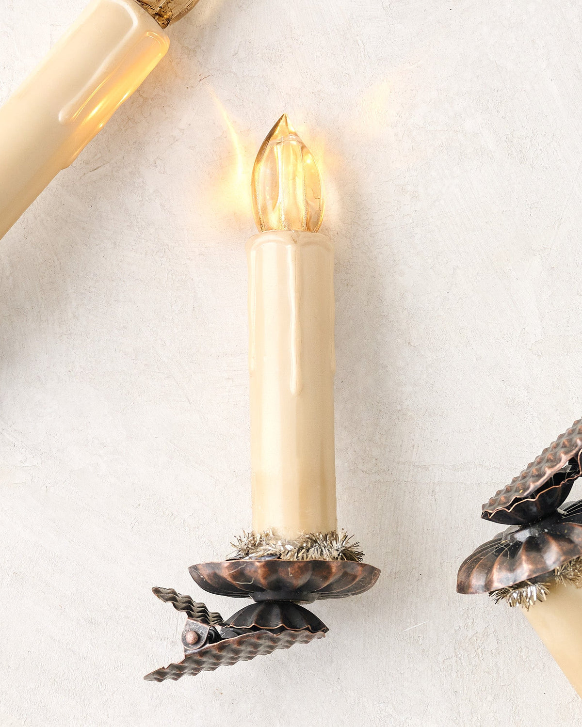 Vintage-Inspired LED Light Candle Clip Ornament, Set of 6