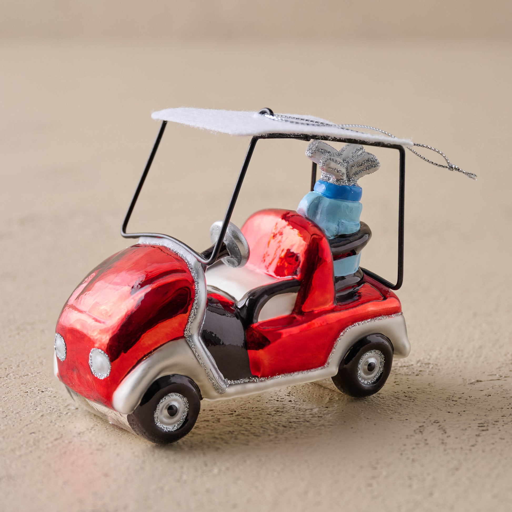 Glass Golf Cart Ornament