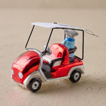 Glass Golf Cart Ornament