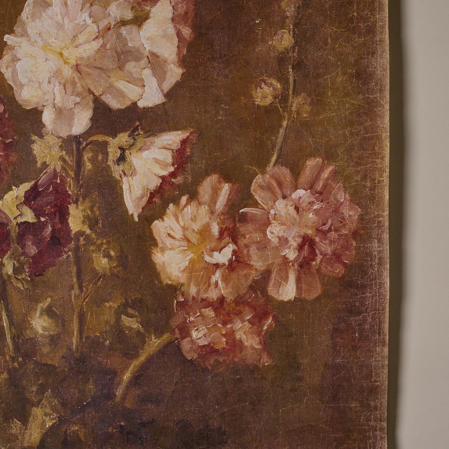 Floral Trio Vintage Tapestry up close