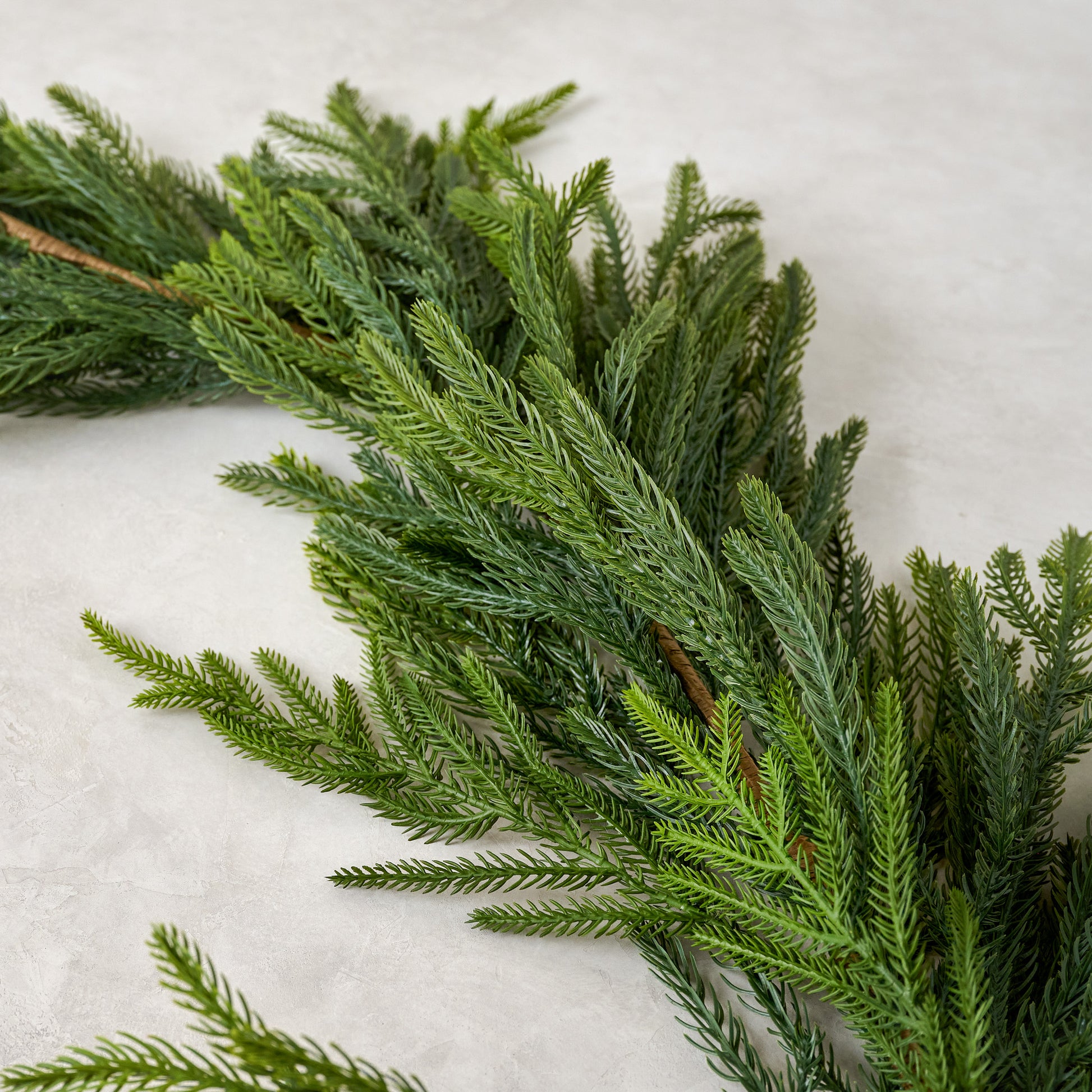 Real Touch Norfolk Pine Garland - 72" shown up close