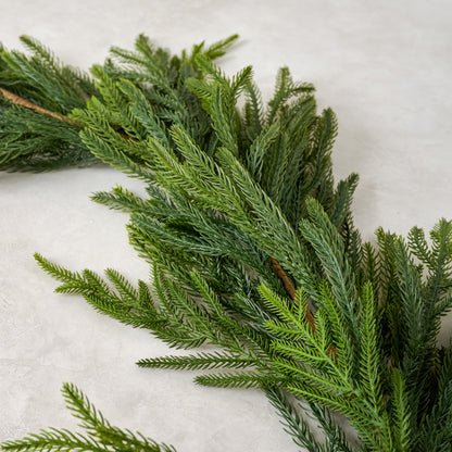 Real Touch Norfolk Pine Garland - 72" shown up close