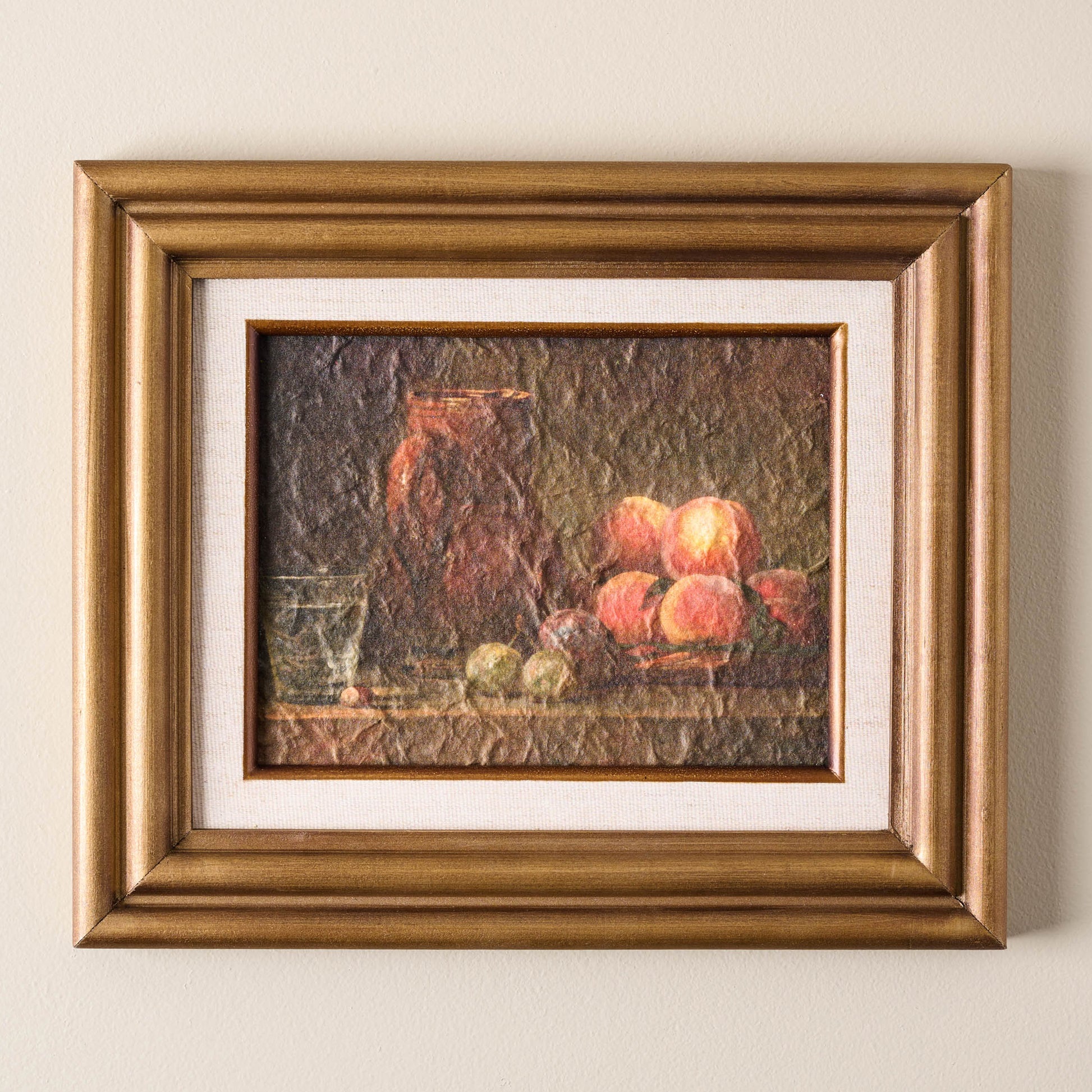 Framed wall art called still life fruit study