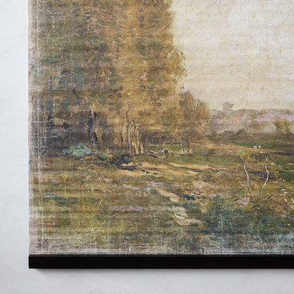 Oversized Vintage Landscape Tapestry close up