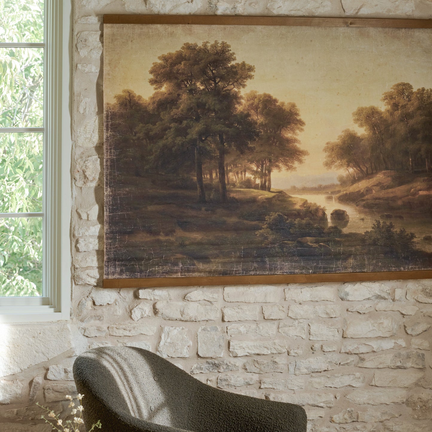 Oversized wall art tapestry called Daybreak Vintage