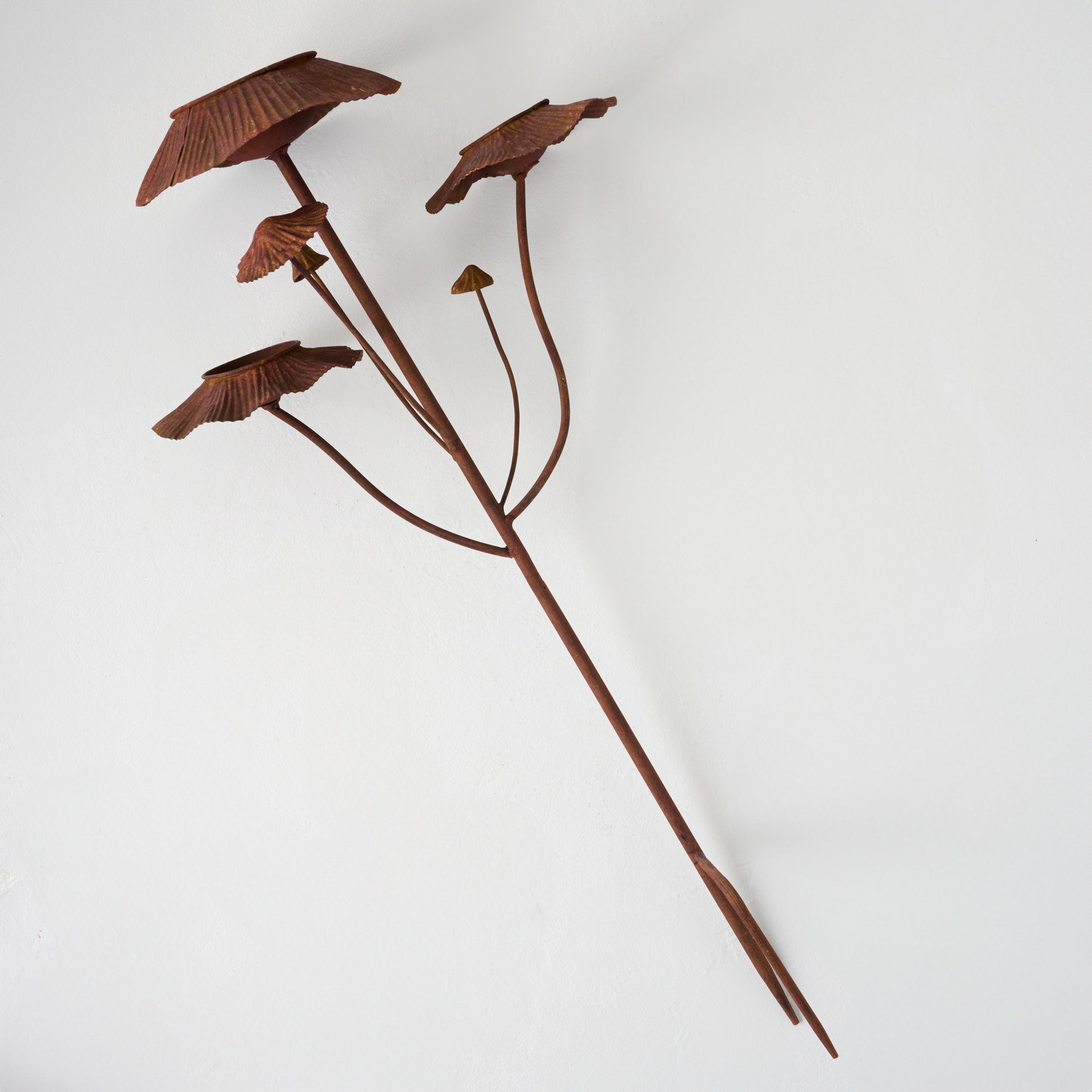 Mushroom Aged Iron Rain Catcher