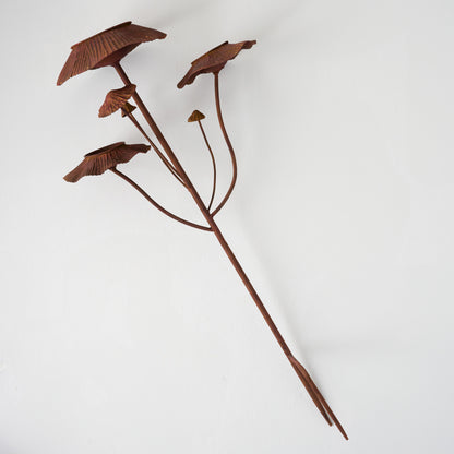 Mushroom Aged Iron Rain Catcher