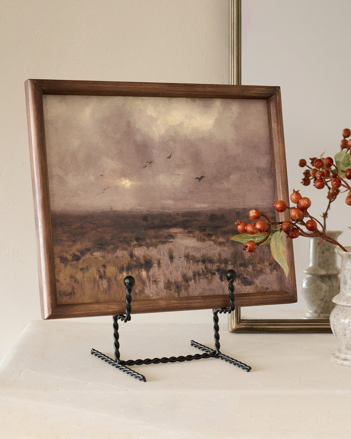 Echoes in the Reeds shown on easel