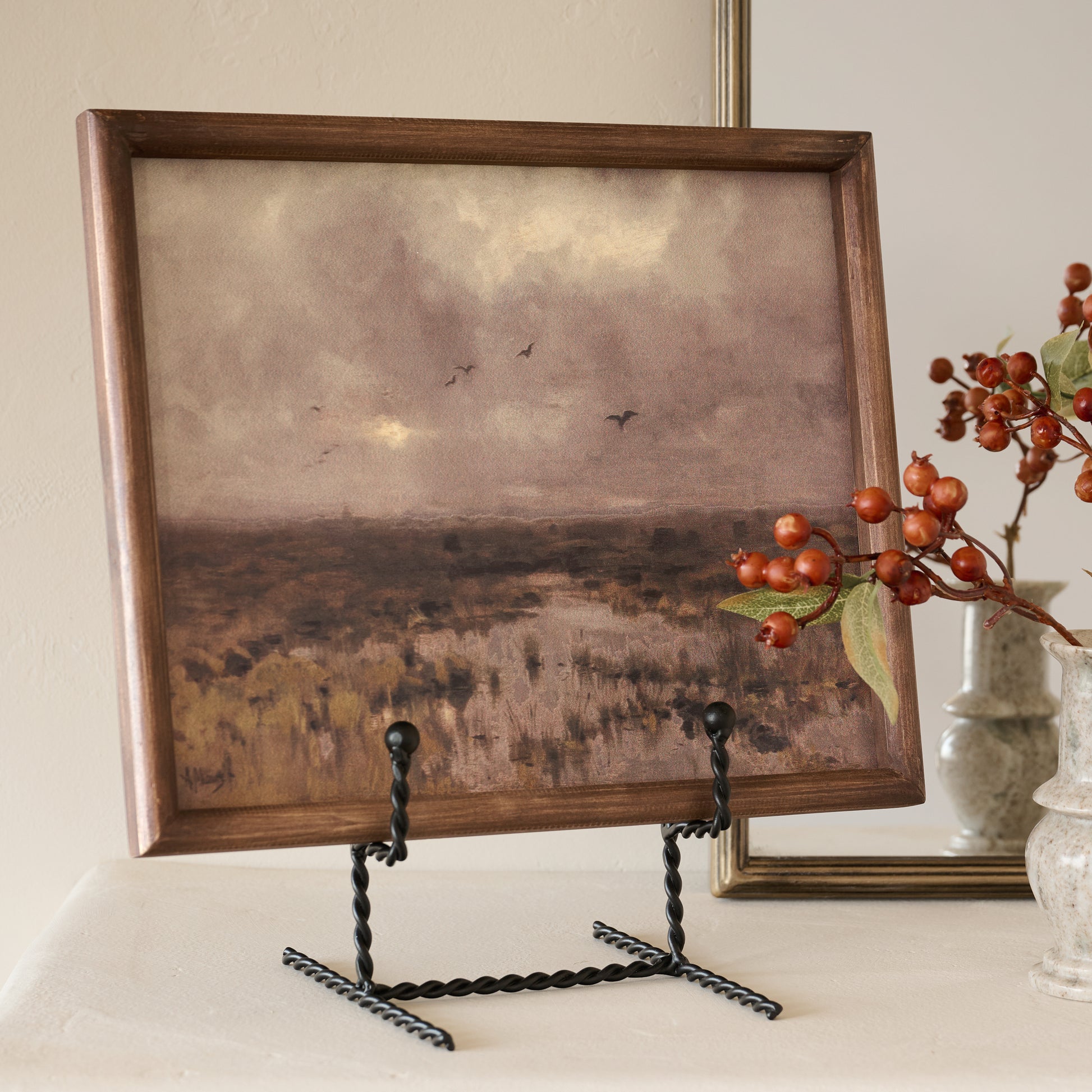 Echoes in the Reeds shown on easel