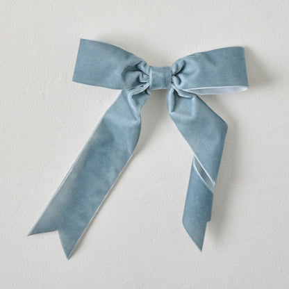 Blue Velvet Bow Ornament Clip