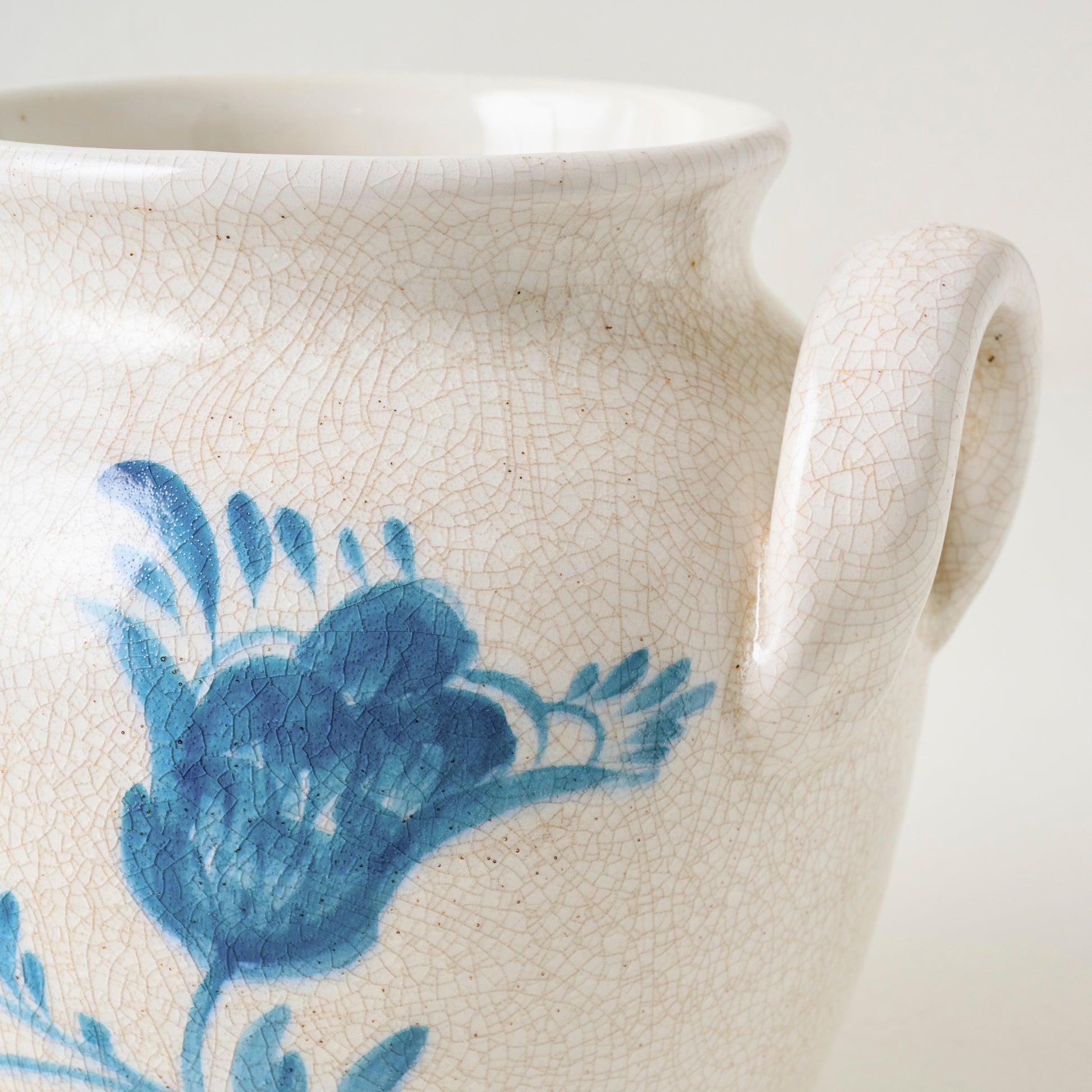 Caroline Blue Hand-Painted Vase up close