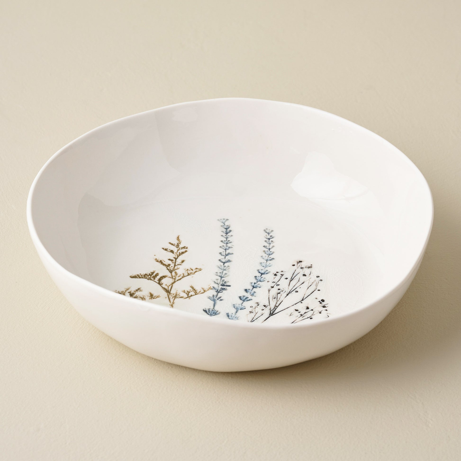 Pressed Floral Serving Bowl