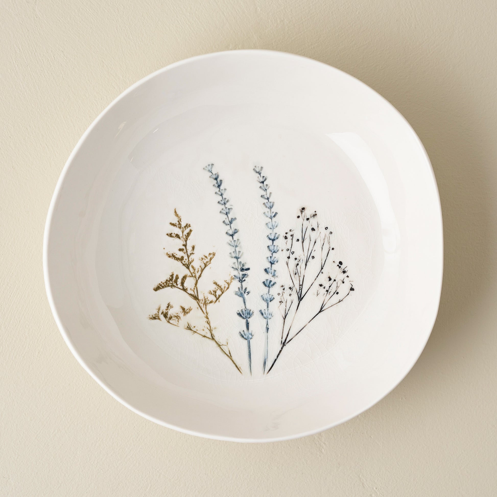 Pressed Floral Serving Bowl