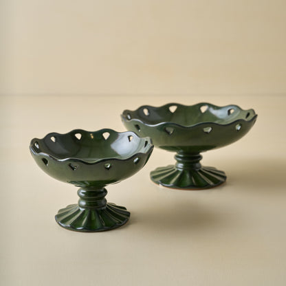 Libby Glazed Ceramic Footed Bowl (small and large)