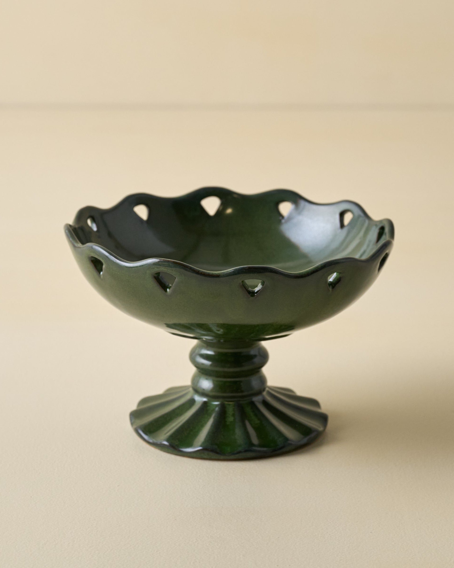Libby Glazed Ceramic Footed Bowl - Large
