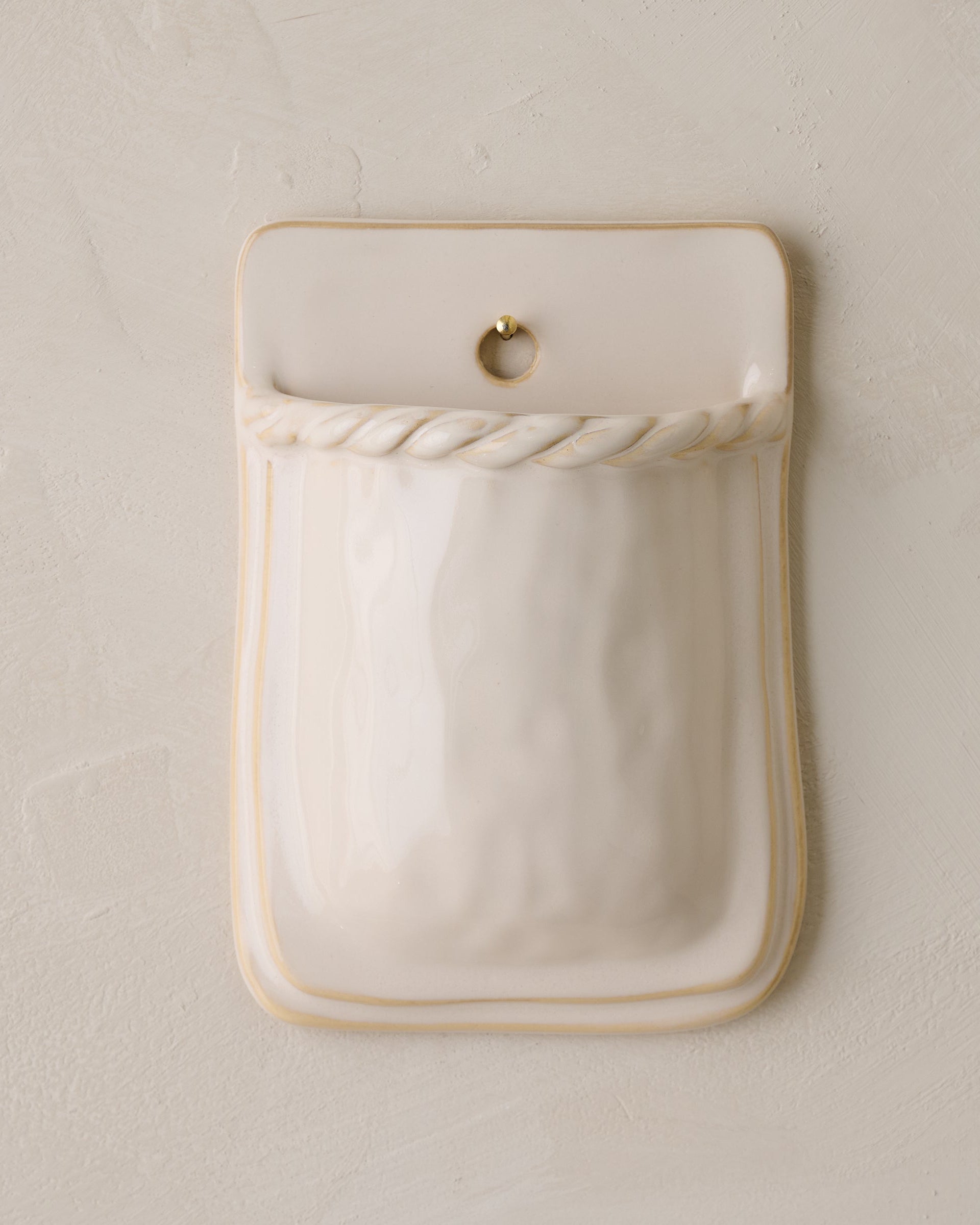 Hale Ceramic Wall Vase - Cream