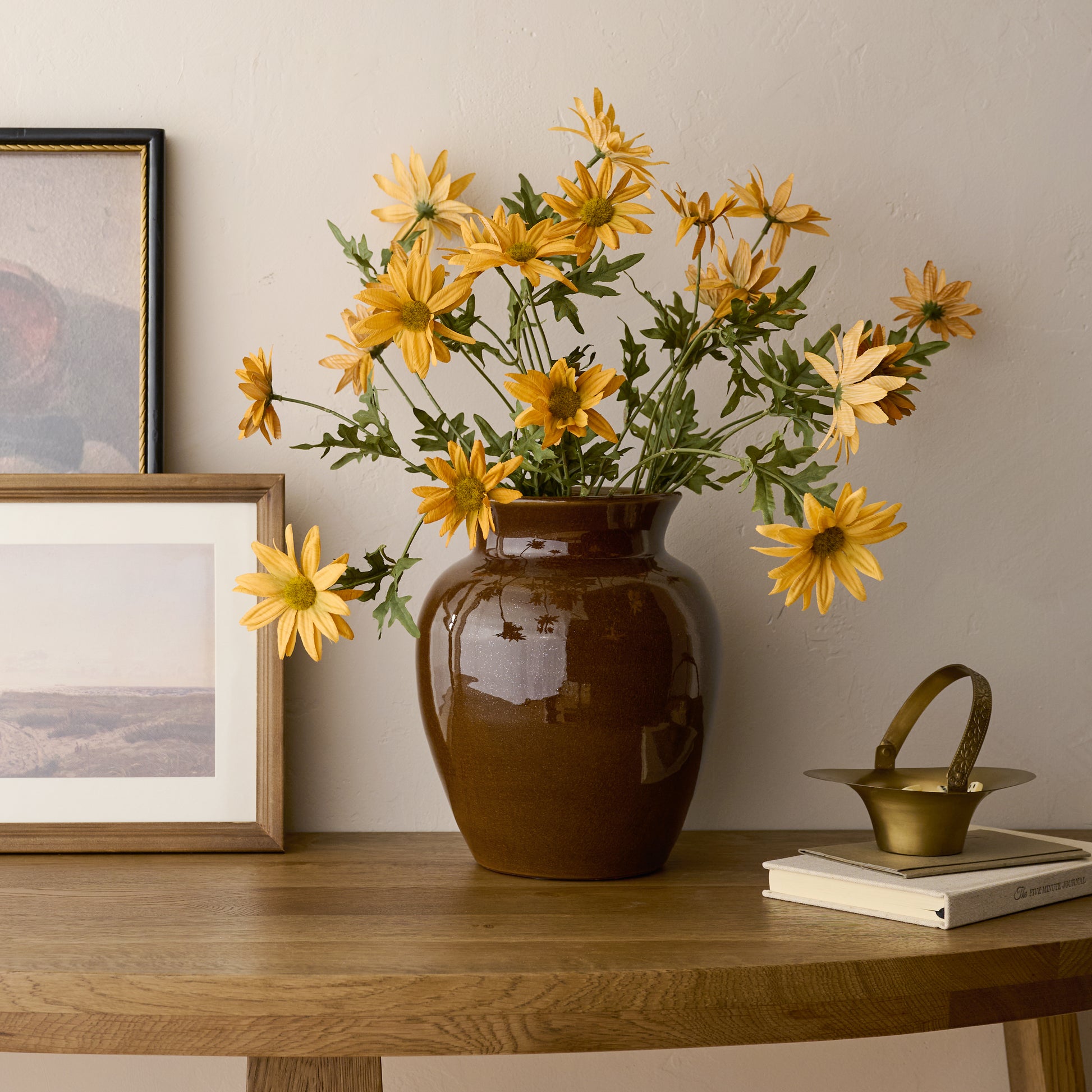 Jacquiline Crackle Ceramic Vase shown styled