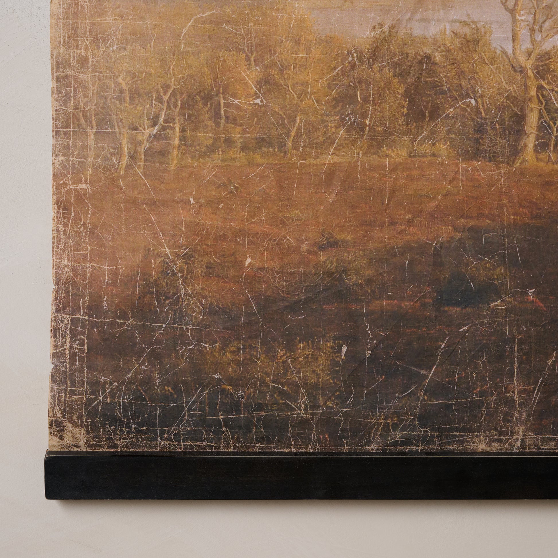 Oversized Vintage Countryside Tapestry corner up close