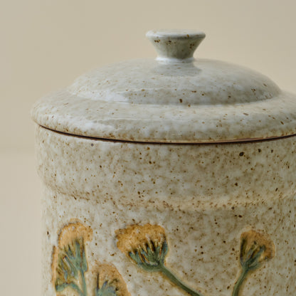 Golden Wildflower Canister up close