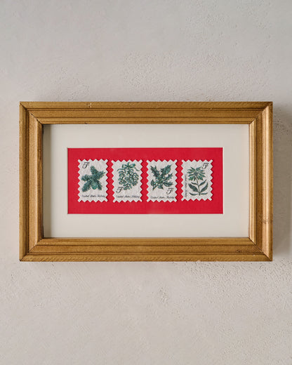 Yuletide Greetings Vintage Stamp Art