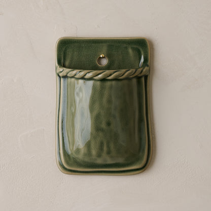 Green Hale Ceramic Wall Vase