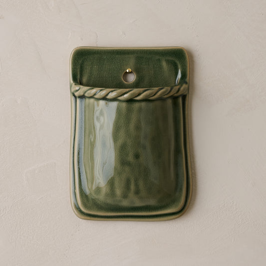 Green Hale Ceramic Wall Vase