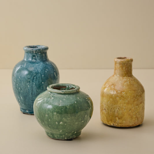 Serena Crackle Glaze Bud Vases