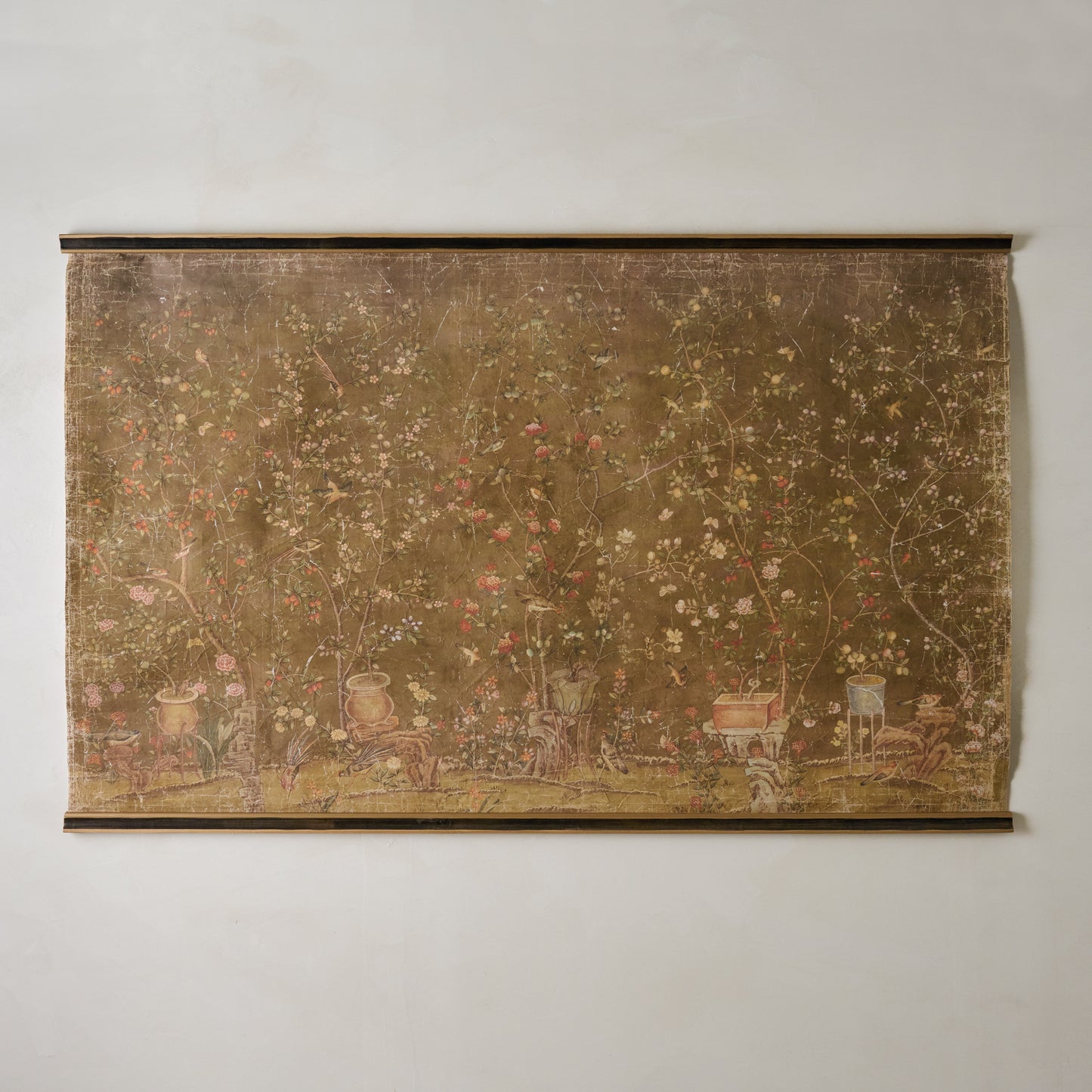 Oversized Scroll of Blooms Tapestry