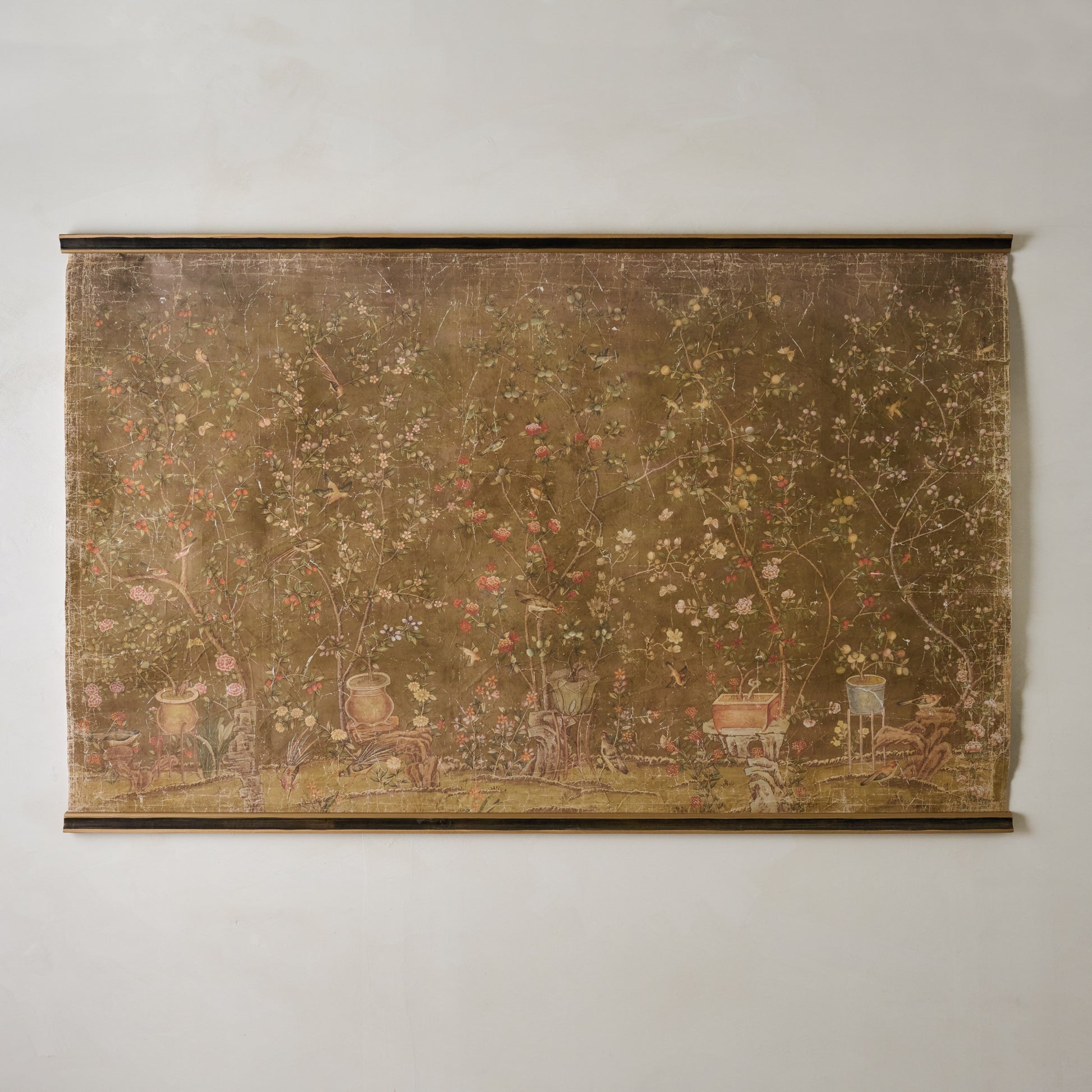 Oversized Scroll of Blooms Tapestry