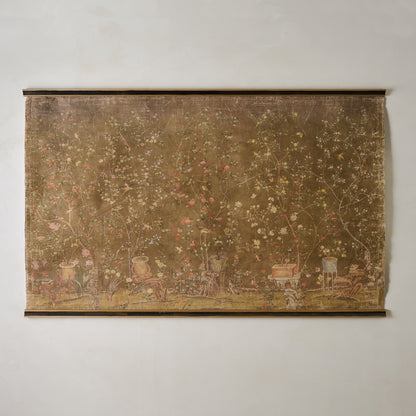 Oversized Scroll of Blooms Tapestry