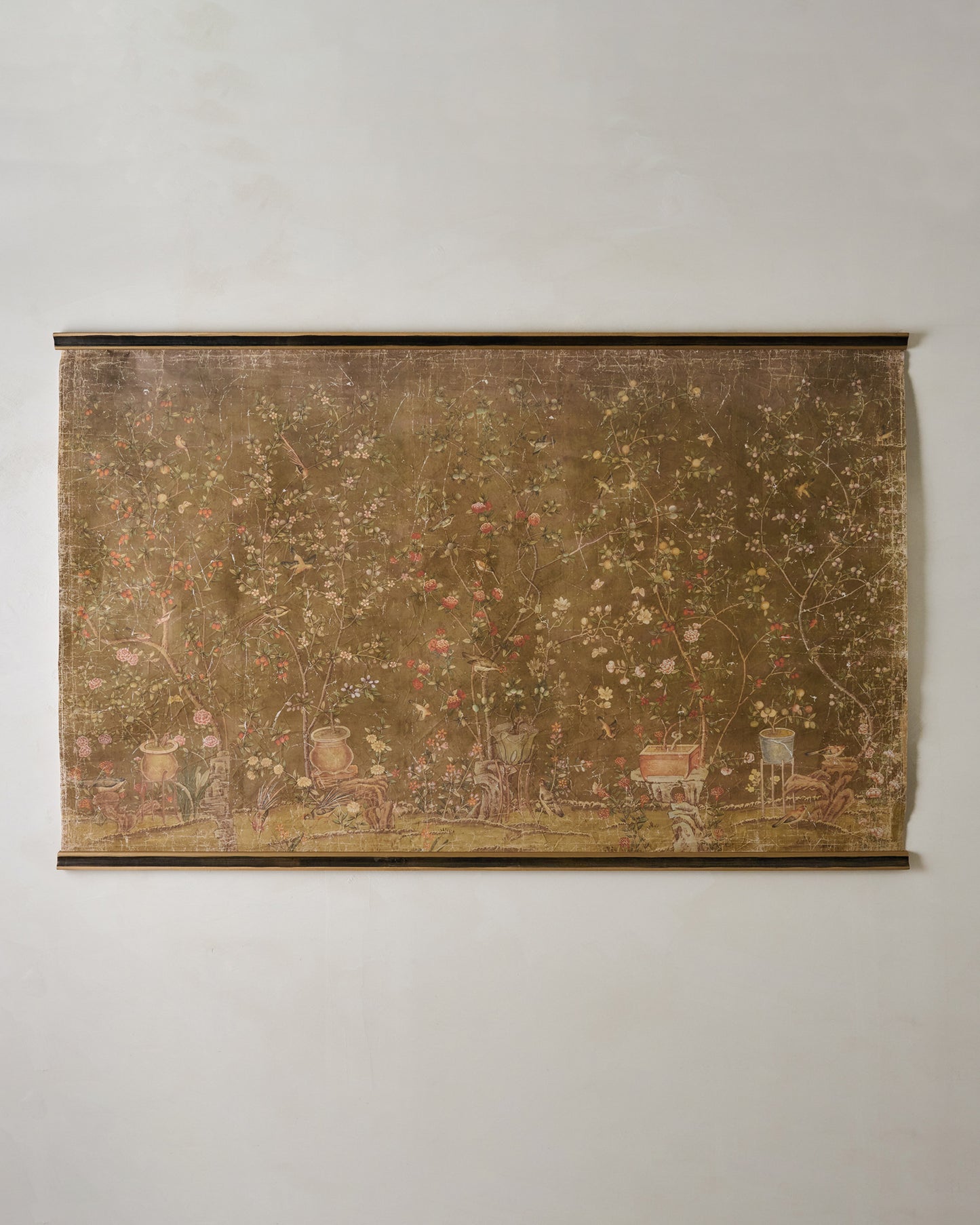 Oversized Scroll of Blooms Tapestry