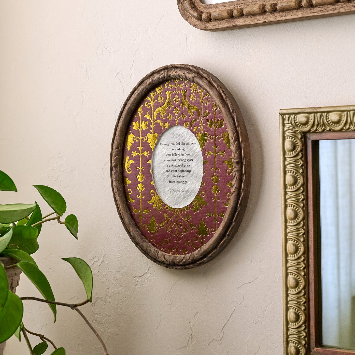 What Follows in Flow Framed Poem shown on wall
