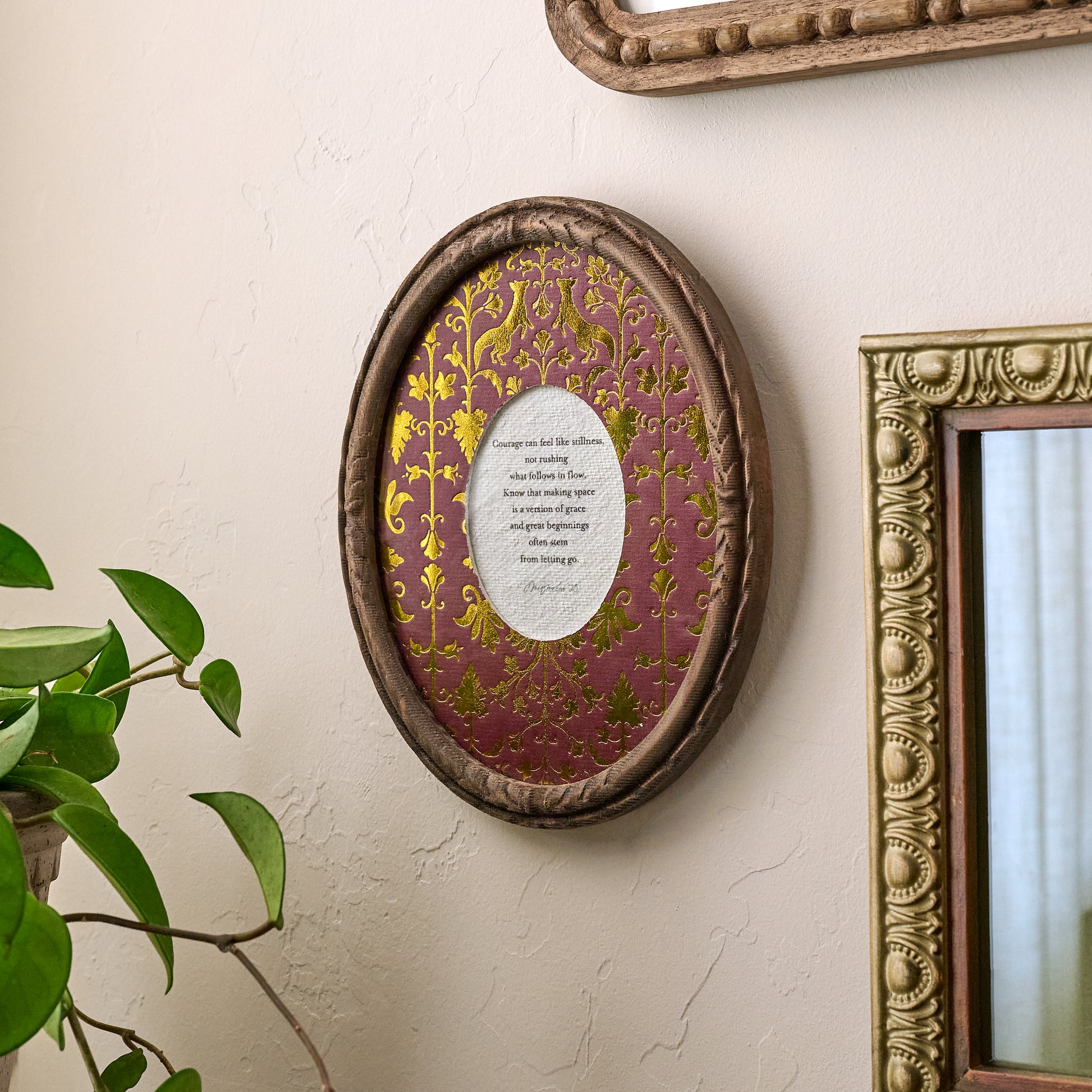 What Follows in Flow Framed Poem shown on wall