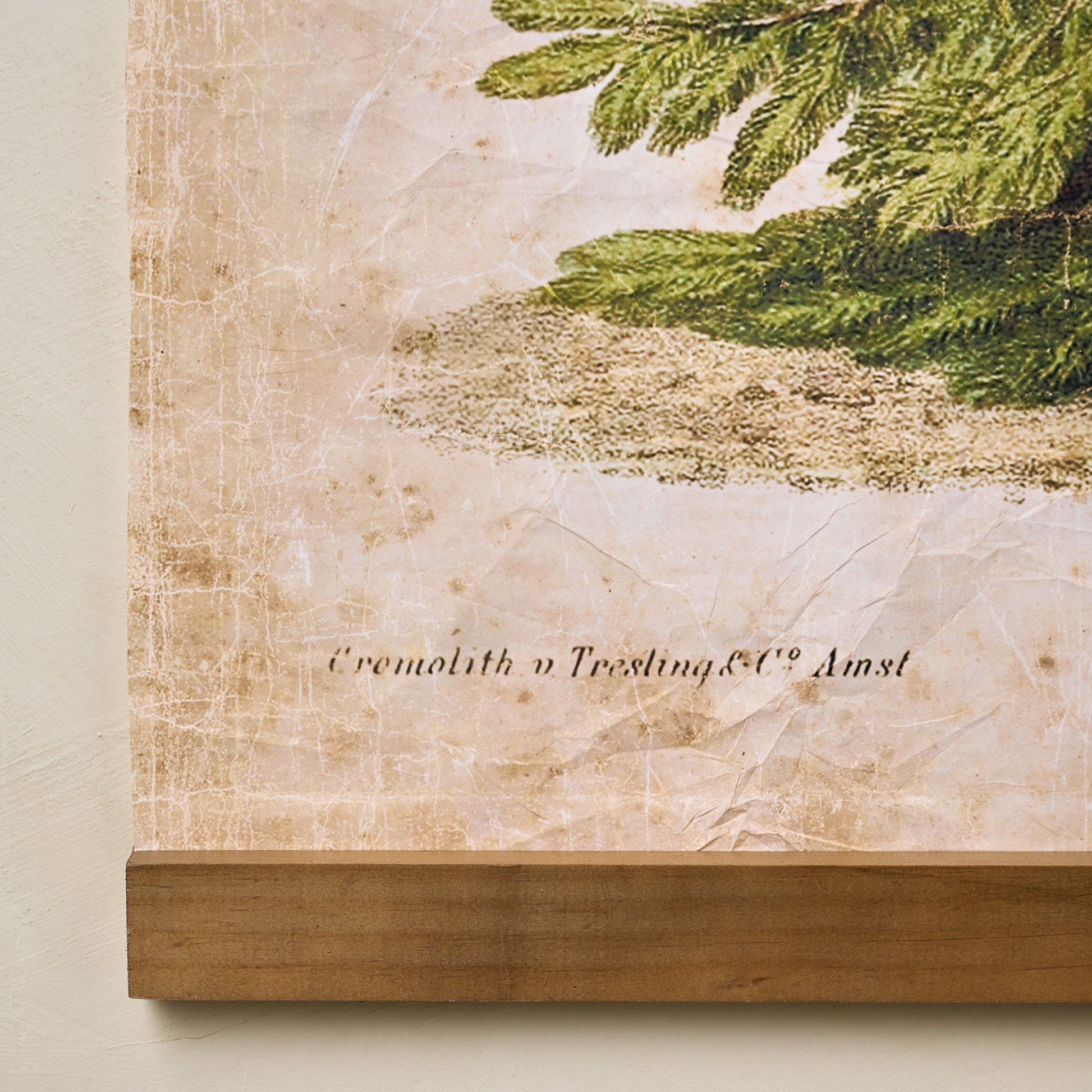 Vintage Christmas Fir Tapestry corner up close