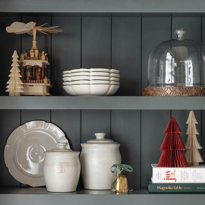Cardinal Red Set of Decorative Paper Trees on a shelf