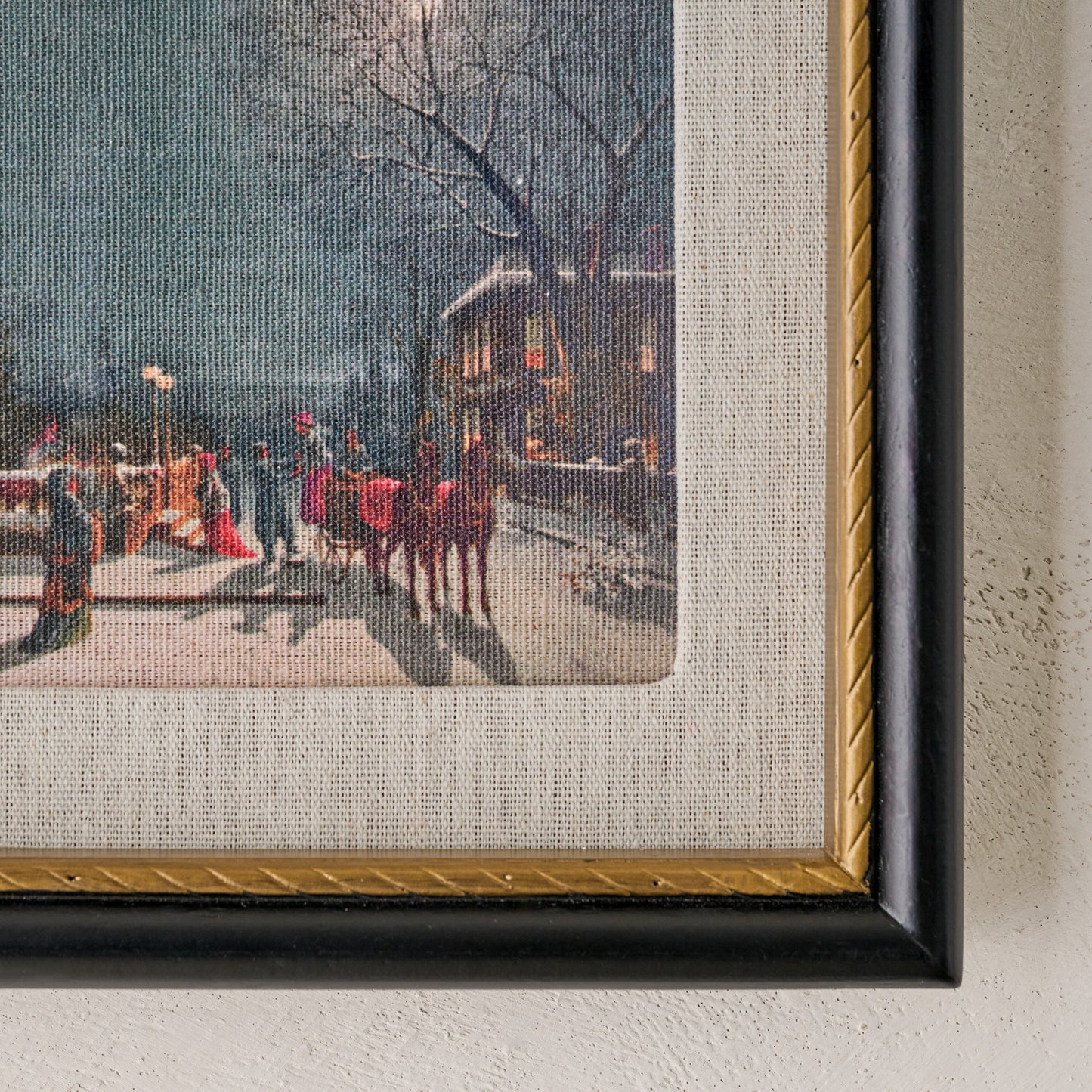 Silent Night's Glow Framed Print corner up close