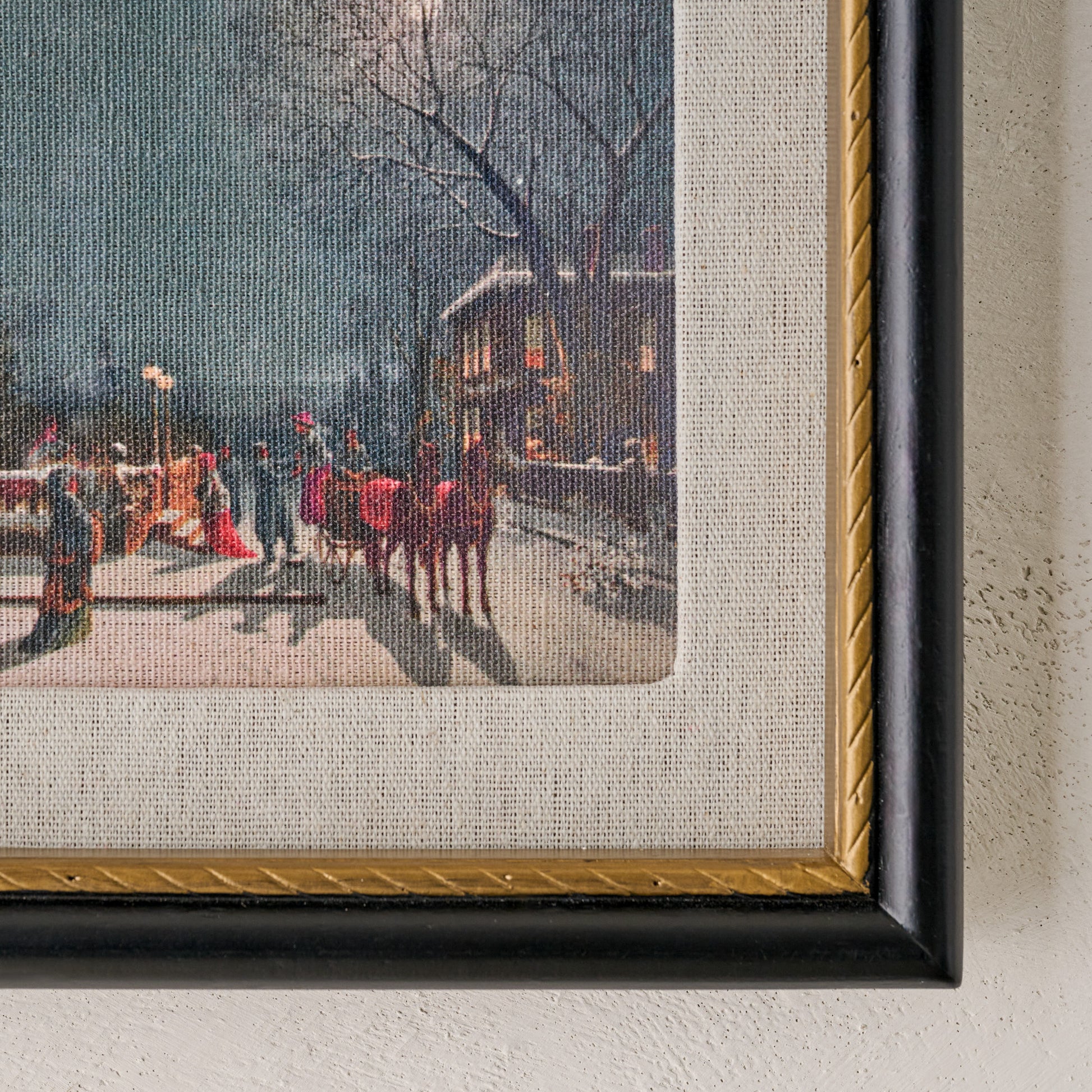 Silent Night's Glow Framed Print corner up close