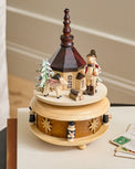Wooden Winter Wind-Up Music Box