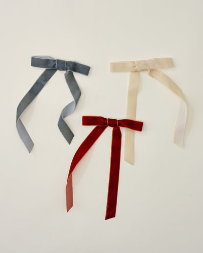 Velvet Bow Ornament Clip, Set of 10