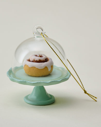 Magnolia Cinnamon Roll on Cake Stand Ornament