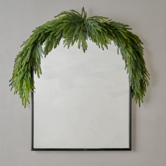 Real Touch Norfolk Pine Garland - 72" shown on mirror