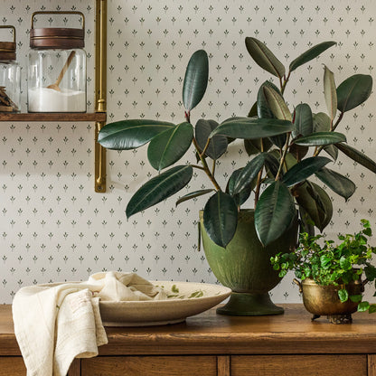 Green Aged Urn Vase shown on table