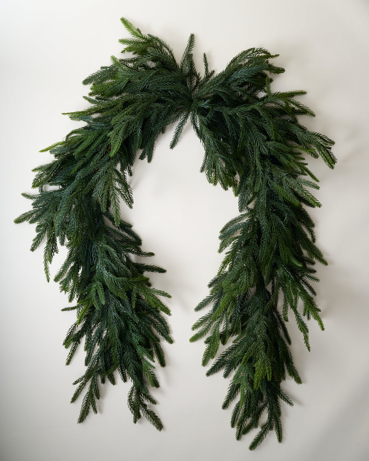 Real Touch Norfolk Pine Pre-Lit Mantel Swag - 72" lights off