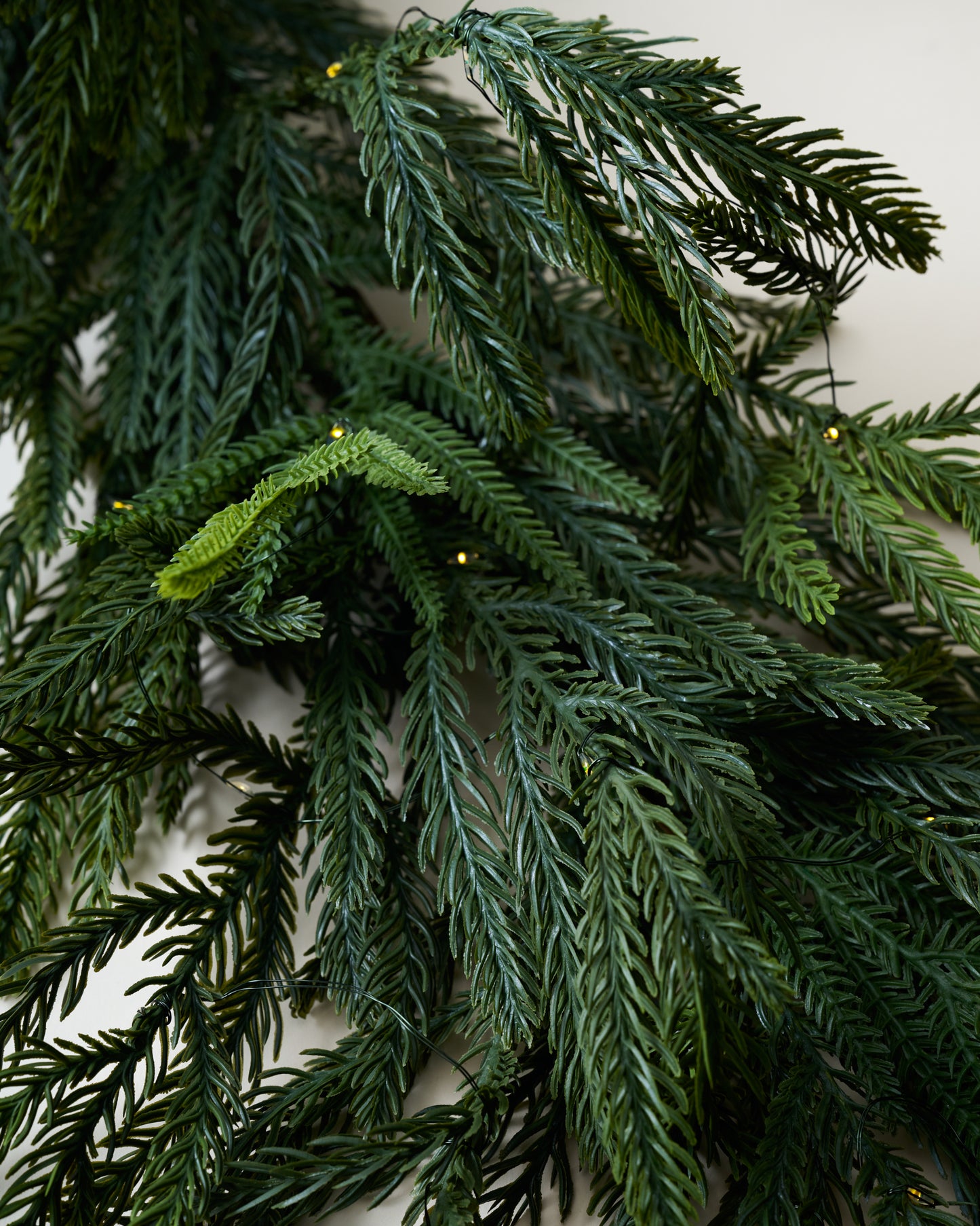 Real Touch Norfolk Pine Pre-Lit Mantel Swag - 72" close up