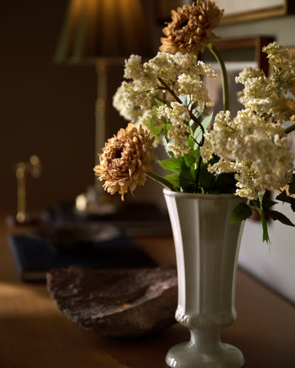 Gerber Daisy & Crepe Myrtle Spray in fluted vase