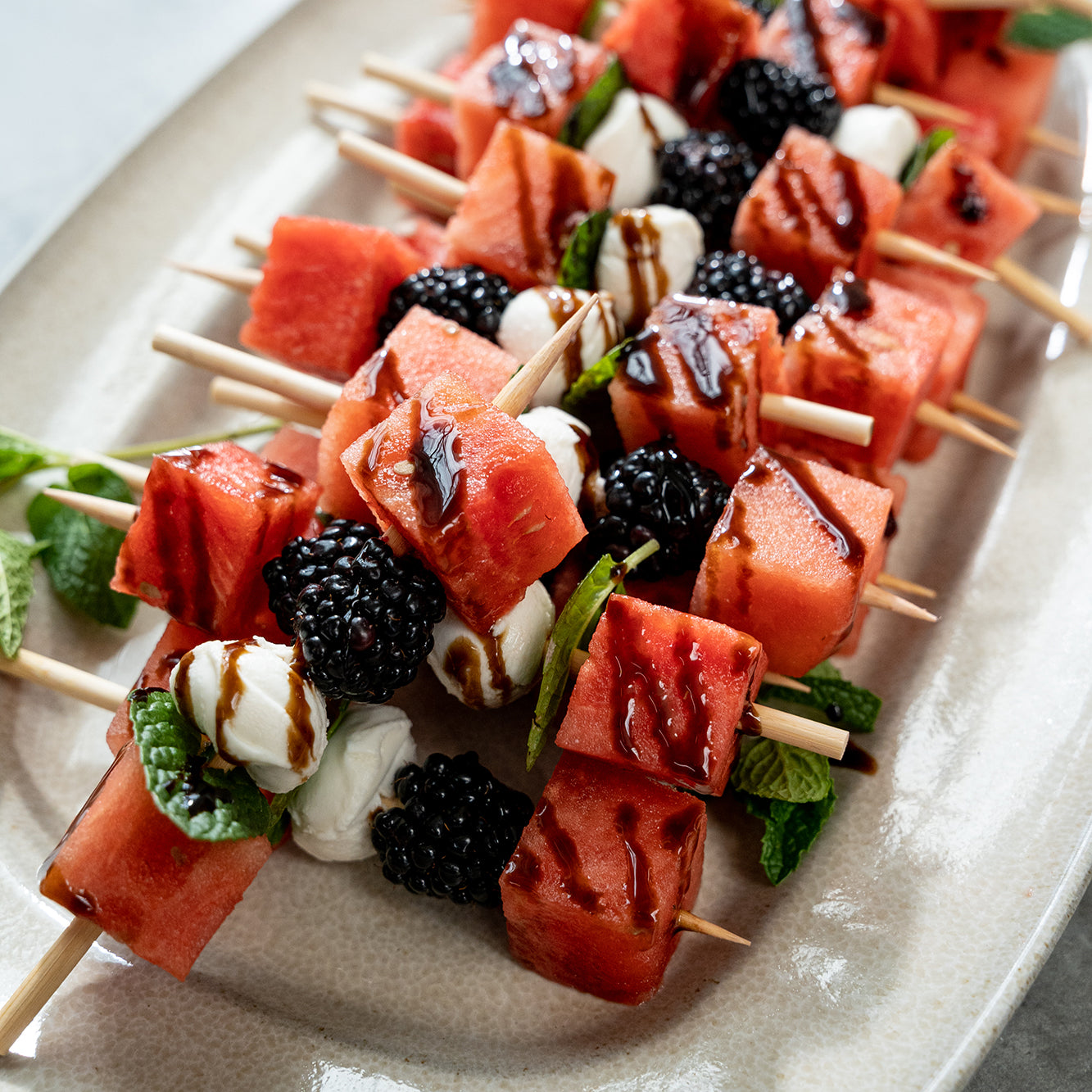Watermelon Blackberry Skewer Bites 