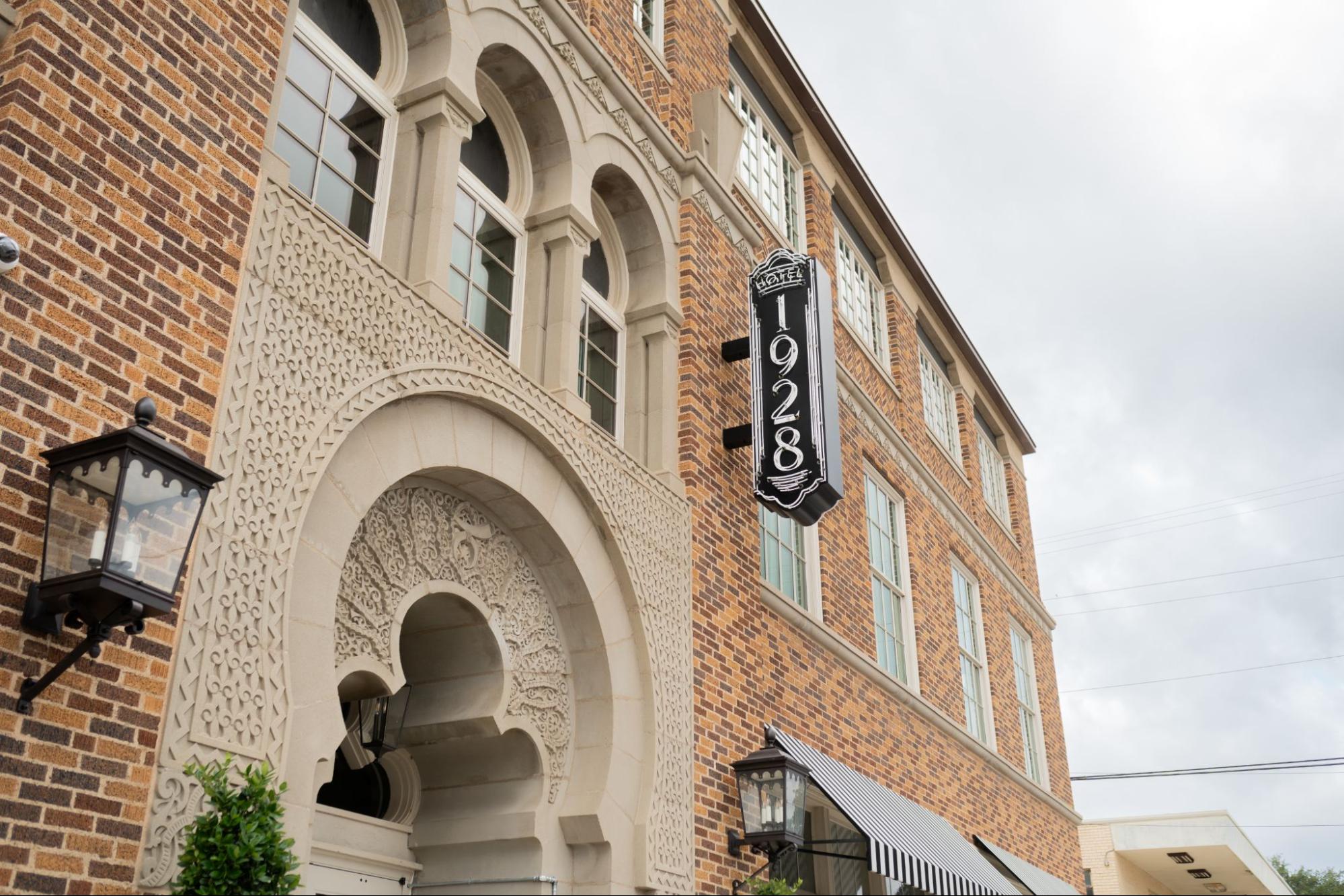 The exterior of Hotel 1928 in Waco, Texas.